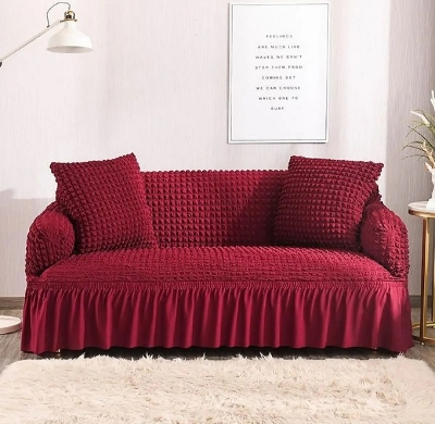 Picture of 3 seater turkish spandex elastic sofa cover maron colour