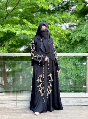 Picture of Dobai Zoom Fabric Karcofe Borka - Black Brown Gray White Color Options Available