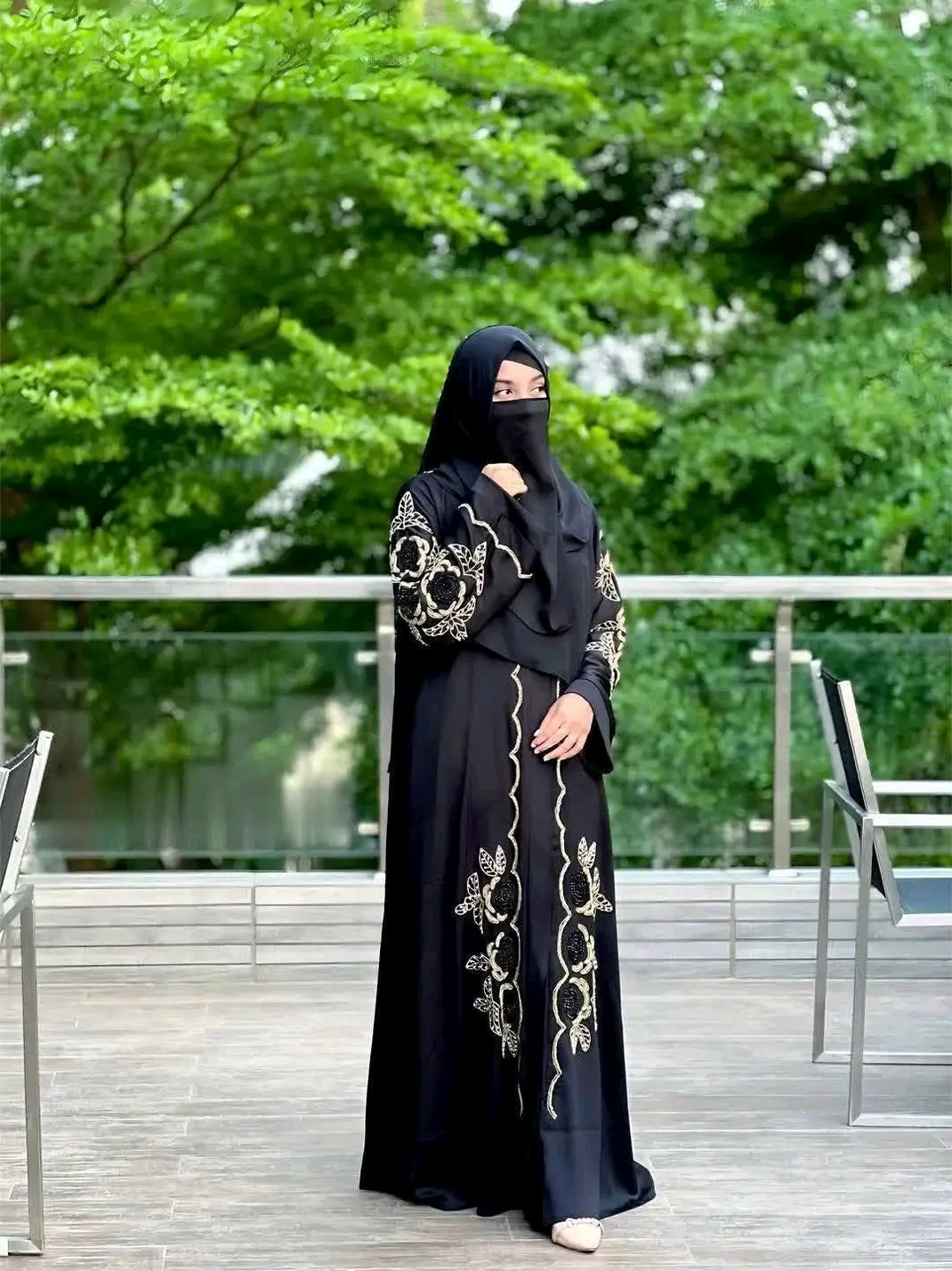 Picture of Dobai Zoom Fabric Karcofe Borka - Black Brown Gray White Color Options Available