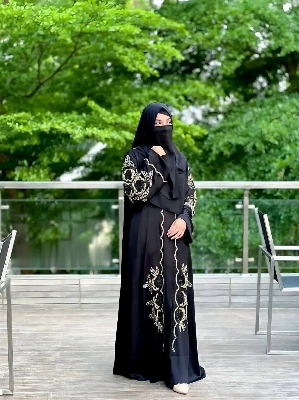 Picture of Dobai Zoom Fabric Karcofe Borka - Black Brown Gray White Color Options Available