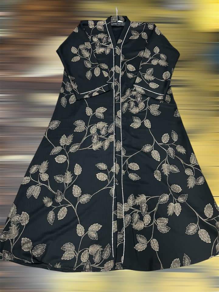 Picture of Dobai Zoom Print Borka - Fashionable Printed Borka Outerwear for Women