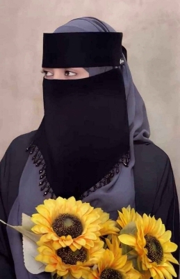 Picture of Muslim Women's New Design Nekab Coverage Scarf for Modesty And Privacy Headwear in Neutral Colors