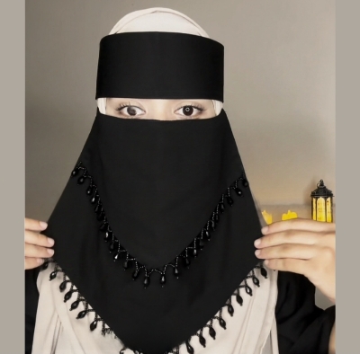 Picture of new design Arabian stylish premium quality sequence  niqab