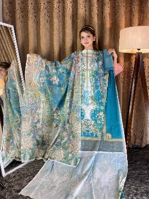 Picture of jomjom swiss cotton Pakistani  three pice