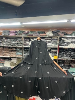 Picture of Cerry Embroidery Borqa Dobai Style Women's Traditional Costume with V-neck Long Sleeve And Full-length Skirt