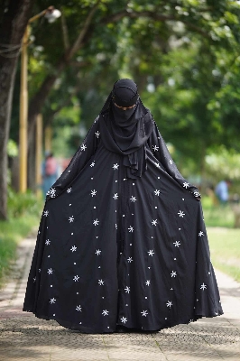 Picture of Borqa dobai cerry febris embroidery borqa