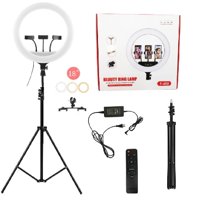 Picture of 18 inch remote control ring light photography live broadcasting and self and portrait with tripod for Smart phone