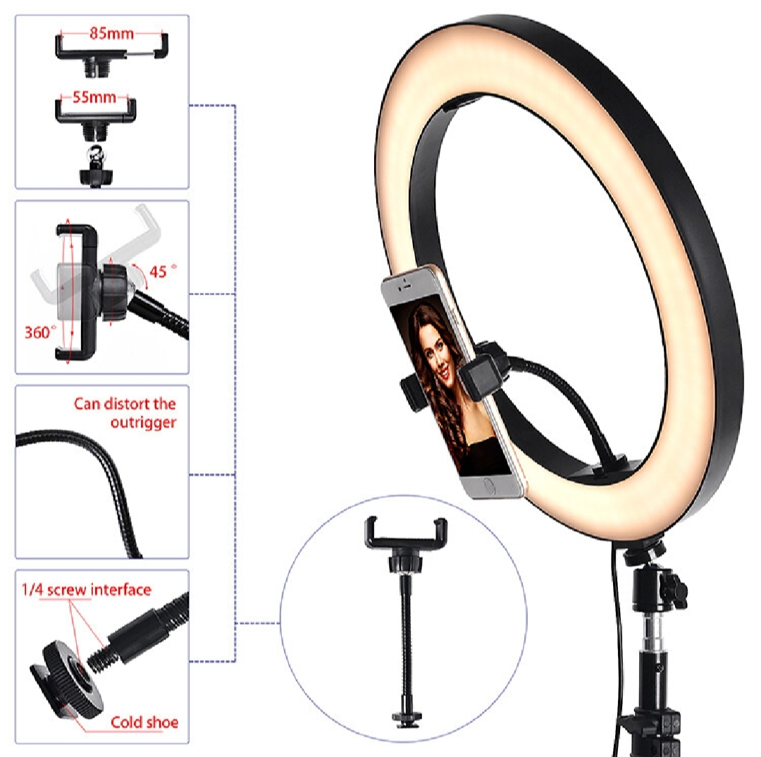 Picture of 14 incs ring light with stand -enhance your lighting setup and perfect shots with adjustable brightness and stability