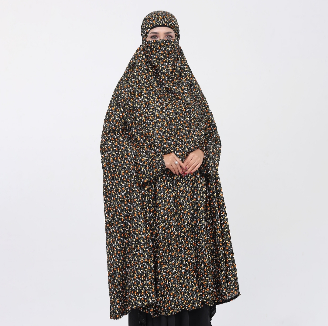 Picture of Nikab Khimar Hijab for Muslim Women Modesty Full Coverage Face Veil Headscarf for Married Ladies