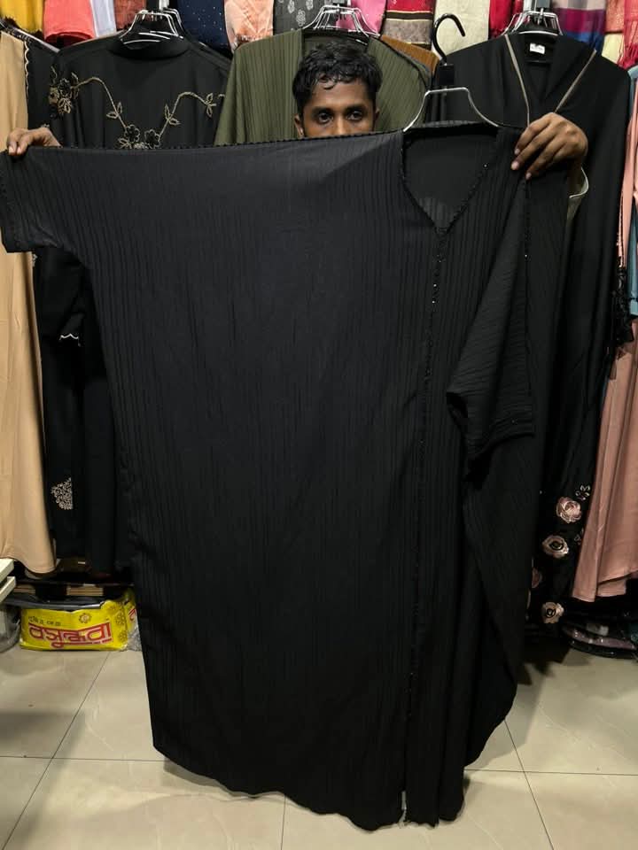 Picture of ABAYA Popkon Dobai New Degin Borqa Women's Fashionable Long Black Abaya with Open Front And Side Slits for Women