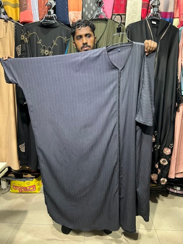 Picture of ABAYA Popkon Dobai New Degin Borqa Women's Fashionable Long Black Abaya with Open Front And Side Slits for Women