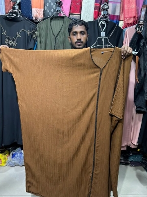 Picture of ABAYA Popkon Dobai New Degin Borqa Women's Fashionable Long Black Abaya with Open Front And Side Slits for Women