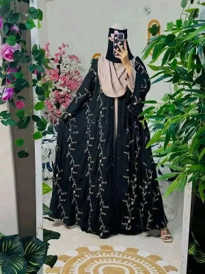 Picture of Burqa dobai cerry embroidery 220+ ger borqa for women