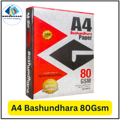 Picture of A4 paper 80 gsm, a4 paper bashundhara 500 sheet, orginal for printing, photocopy,