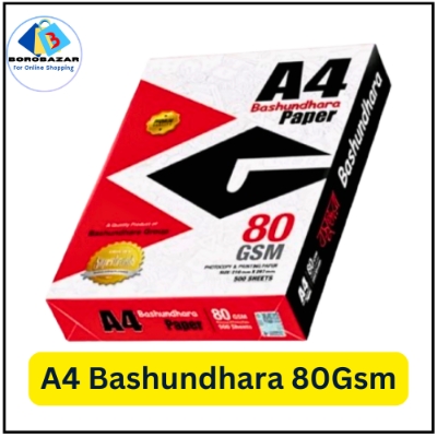 Picture of A4 paper 80 gsm, a4 paper bashundhara 500 sheet, orginal for printing, photocopy,