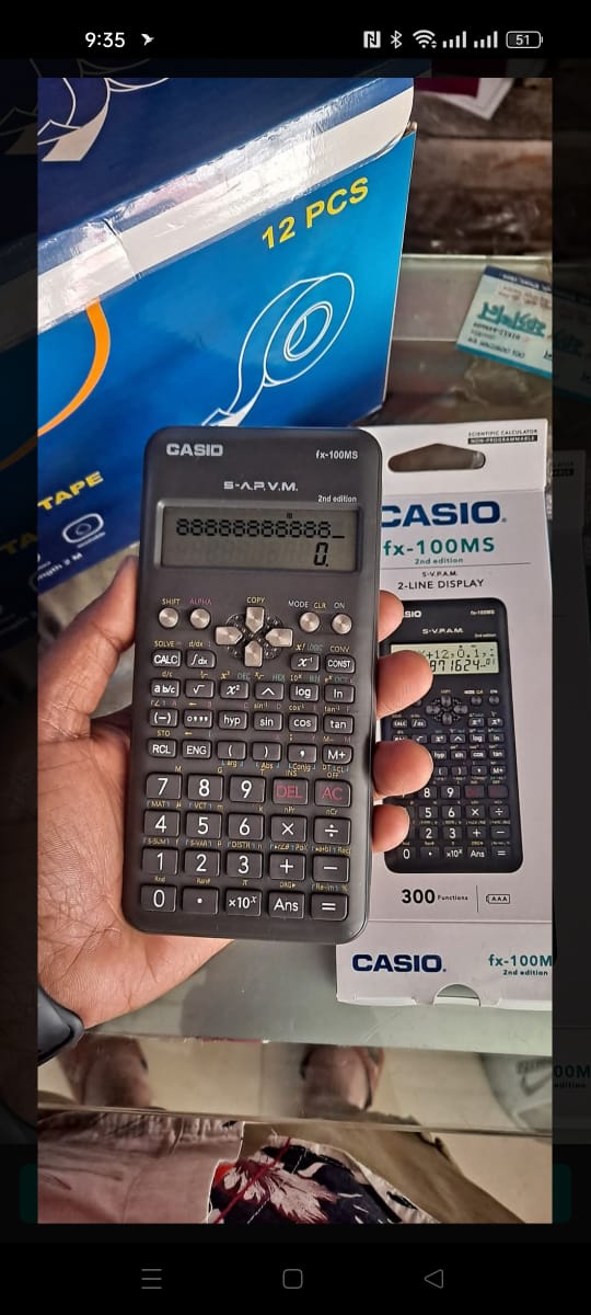 Picture of fx 100ms Calculator  2nd Edition , fx 100ms 2nd edition, calculator,  Color Black,  Best Fx-100ms  FOR students, Bl