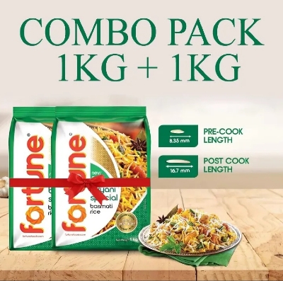 Picture of Fortune Biryani Special Basmati Rice -1kg + 1kg - 2kg Pack
