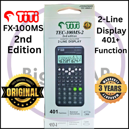 Picture of 3 Year Official Warranty  Fx 100ms calculator , fx 100ms calculator 2nd edition , fx 100 ms , titi calculator ,  100ms calculator , for students Best calculator - colour Black | Pink | Green