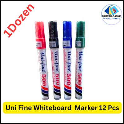 Picture of Uni fine Whiteboard Marker Pen - Black - 12pcs