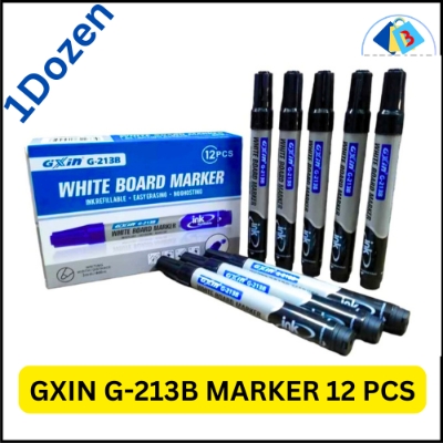 Picture of GXin G-213B Black Refillable Whiteboard Marker Pen - 12pcs