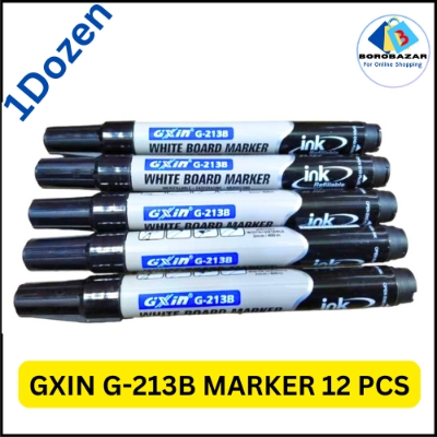 Picture of GXin G-213B Black Refillable Whiteboard Marker Pen - 12pcs