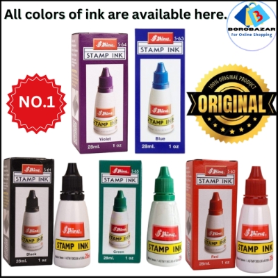 Picture of Stam pad ink, 28ml Shiny stamp ink, shiny stamp, auto seal ink, Orginal, red, black, blue, green, violet,