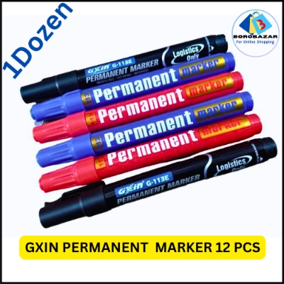 Picture of GXin G-113E Black Refillable Permanent Marker Pen - 12pcs
