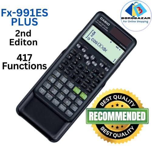 Picture of New Version Sceintific Calculator Fx 991 es plus 2nd edition for Students | Non Programmable - fx 991es plus Function 417 | Two way Powered Solar & Battery   - Color Black