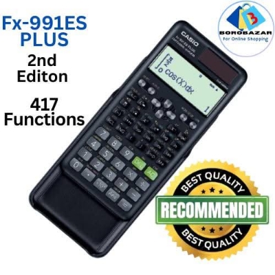 Picture of New Version Sceintific Calculator Fx 991 es plus 2nd edition for Students | Non Programmable - fx 991es plus Function 417 | Two way Powered Solar & Battery   - Color Black