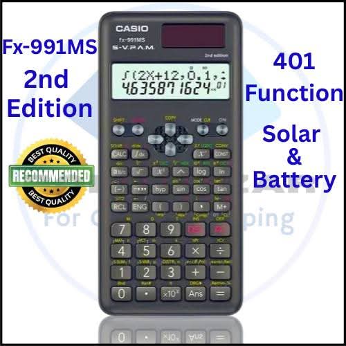 Picture of Fx 991MS Calculator 2nd Edition Scientific Calculator – 401 Functions – Dual Power – fx 991ms calculator Exam Suitable,  Calculator for students