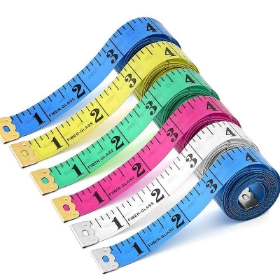 Picture of 60 inches Double Scale Soft Tape Measure Flexible Measuring Tape Ruler Weight Loss Medical Body Measurement Sewing Tailor Dressmaker Cloth Ruler with Accurate Measurements(150cm/60inch)