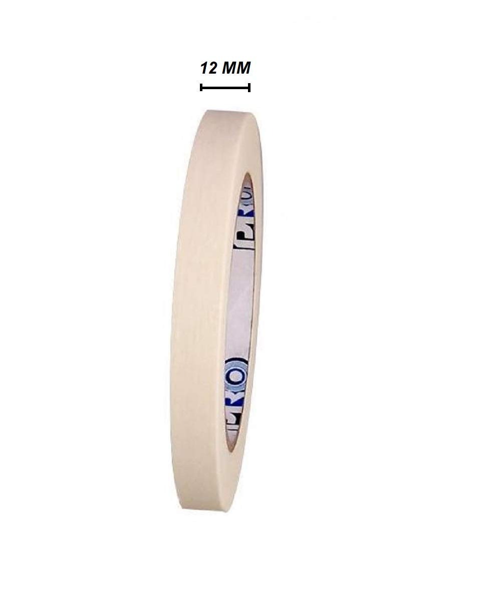 Picture of Masking Tape 1/2 Inch 12 mm (Pack of 1) of Multi-Use, Easy Tear Tape. Great for Carpenter Labeling, Painting, Packing Adhesive Leaves No Residue