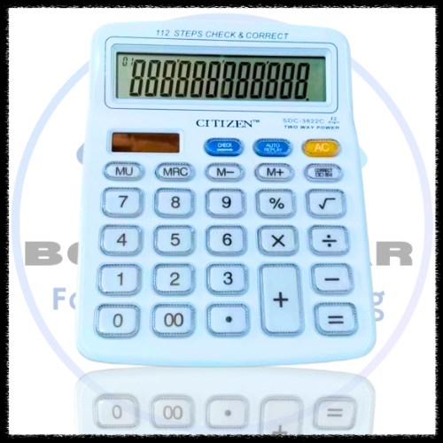 Picture of 12 Digits Official Desktop Calculator SDC-3822C – Dual Power – Medium Size – White/Golden