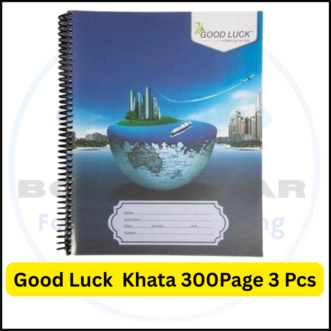 Picture of Good Luck Spiral Notebook 300 Pages - 3 pcs | Premium Quality Khata for School & Office Use