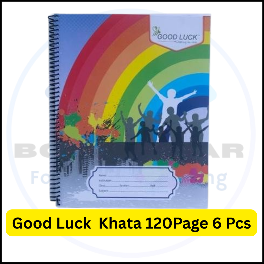 Picture of Good Luck Spiral Notebook 120 Pages - 6 pcs | Premium Quality Khata for School & Office Use