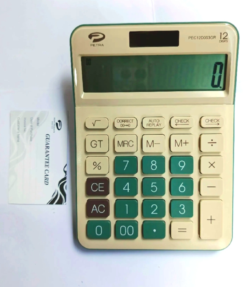 Picture of Petra 12 Digit Electronic Business Calculator With Two Year Warranty/Large Size Official Business calculator
