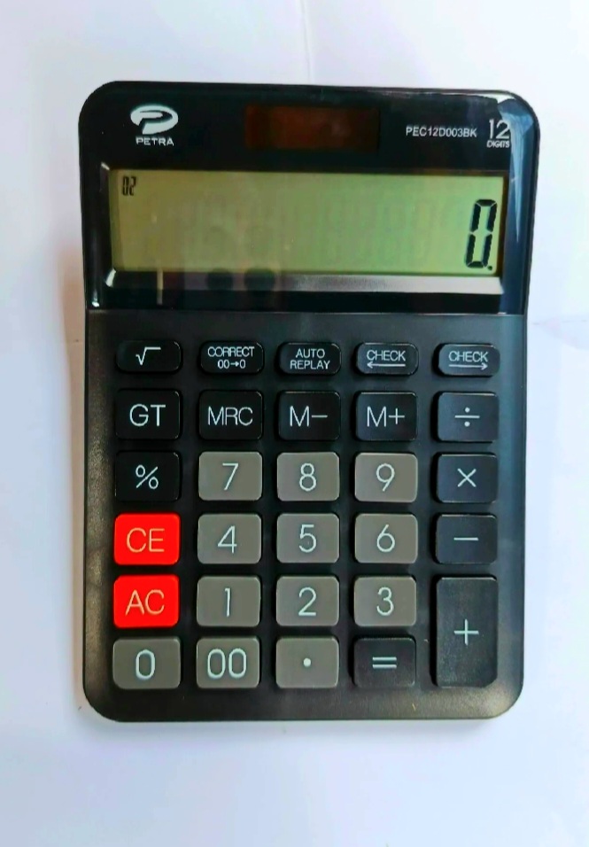 Picture of Petra 12 Digit Electronic Business Calculator With Two Year Warranty/Large Size Official Business calculator