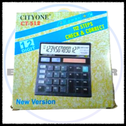 Picture of Calculator Ct-512 Large Display Black - 12 Digits - Dual Power - Color Family Black Desktop & Official Calculator Material Plastic