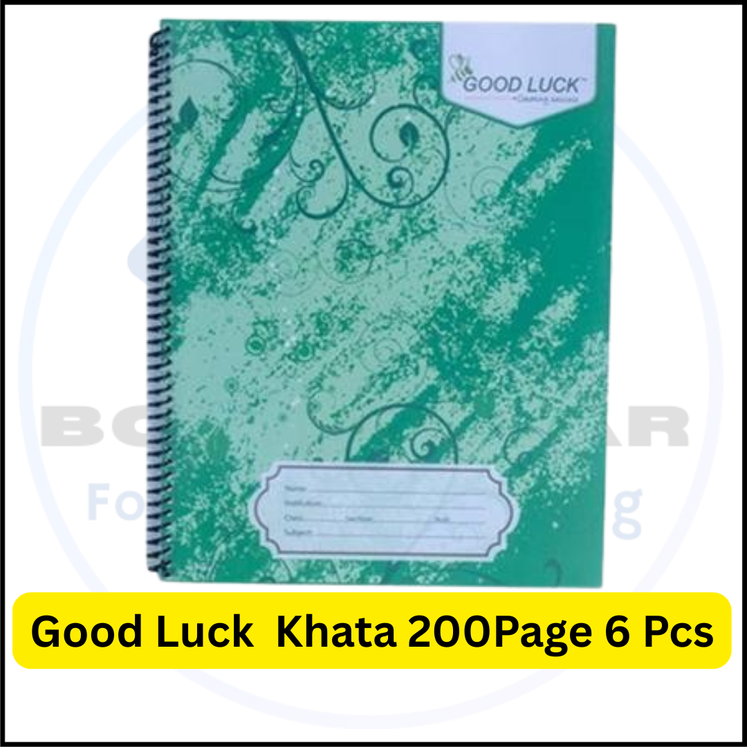Picture of Good Luck Spiral Notebook 200 Pages - 6 pcs | Premium Quality Khata for School & Office Use
