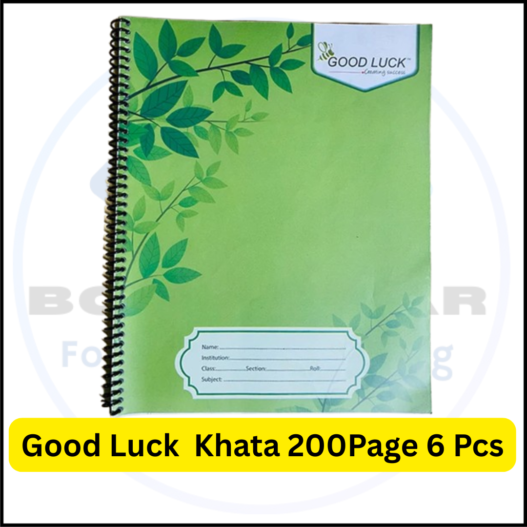 Picture of Good Luck Spiral Notebook 200 Pages - 6 pcs | Premium Quality Khata for School & Office Use