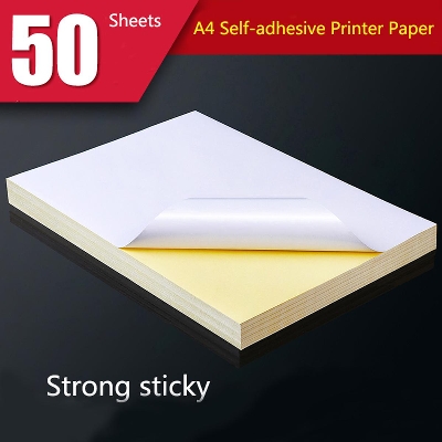 Picture of 50 Sheets A4 Glossy Self Adhesive Sticker Label Paper for Laser and Inkjet Printer