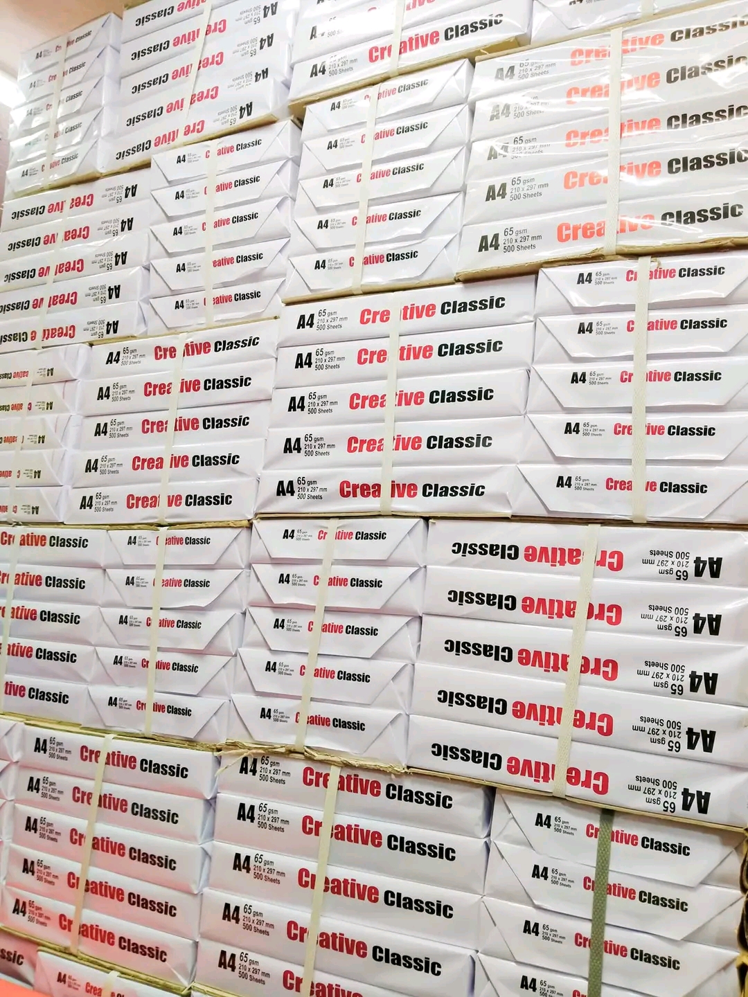 Picture of A4 paper 65 gsm 100 Pcs High Quality Printing and Photocopy paper.