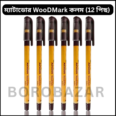 Picture of Matador Woodmark Ball Pen With Oil Gel Pen Black Ink 0.7 mm 12 pcs Set