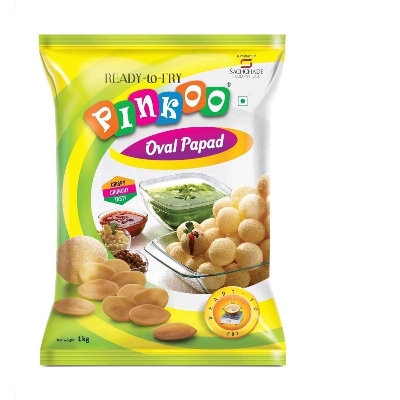 Picture of Fuska 1kg Packet – Ready to Fry | Premium foska Pani Puri / Golgappa / Fuchka Papad | Crispy Oval Pinkoo Papad