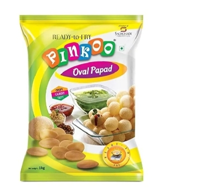 Picture of Fuska 1kg Packet – Ready to Fry | Premium foska Pani Puri / Golgappa / Fuchka Papad | Crispy Oval Pinkoo Papad