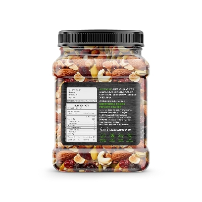 Picture of Healthy Nutmix Jar Pack Mixed dry Fruits MIX NUTS Premium Blend of Dried Almonds, Cashews, Black & Green Raisins, Cranberries & More  250g