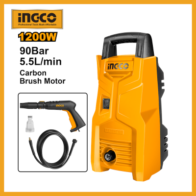 Picture of INGCO 1200W High Pressure Washer with Aluminium Wire Motor and Auto Stop System HPWR12008 -Multicolor