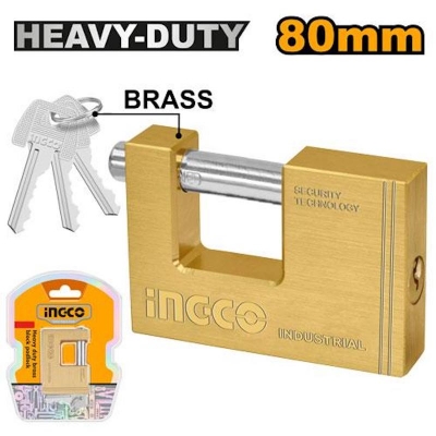 Picture of Heavy duty brass block padlock -Gold