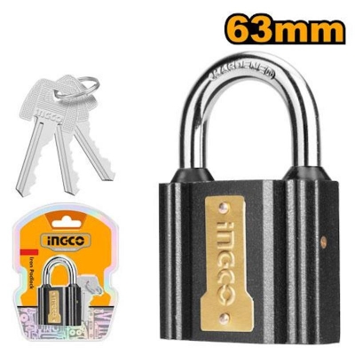 Picture of INGCO 63mm Iron padlock With 3 pcs iron keys -Multicolor