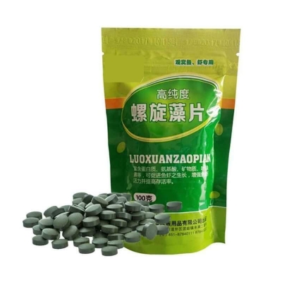 Picture of Spirulina Tablet 100gm Pack for Aquarium Fish | 360+ Tablet | Fish Food